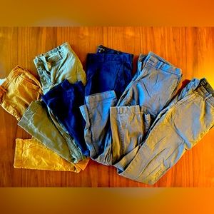 5 pairs of J Crew chino pants, all 34 x 34